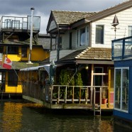 floating homes in a row